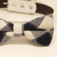 Black and White Plaid Dog Bow tie Collar, Pet Wedding, Birthday Gift, Puppy Love , Wedding dog collar