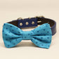 Blue Dog Bow Tie collar, Pet Beach Wedding Accessory, Polka Dots, Birthday, Something Blue , Wedding dog collar