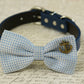 French Blue Dog Bow tie collar, beach wedding, French blue wedding, Anchor , Wedding dog collar