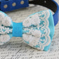 Blue Lace Dog Bow Tie, Pet wedding, beach wedding, dog collar , Wedding dog collar