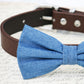 Blue Denim dog bow tie, Blue Wedding, something blue, Dog birthday , Wedding dog collar