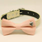 Blush dog bow tie collar, Pet wedding accessory, Dogs Paws Charm, Puppy Gift, Birthday , Wedding dog collar