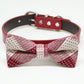 Red Dog Bow tie collar, Plaid bow tie, Pet wedding accessory , Wedding dog collar