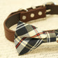 Plaid Burly wood dog bow tie attached to collar, Dog lovers, dog birthday , Wedding dog collar