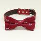 Red Dog Bow Tie Collar, Red dog collar,Handmade, Bicycle , Wedding dog collar