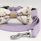 Dog Bow Tie collar and Leash, Purple Lace Burlap Bow tie, Lilac Leash, Handmade, Pet wedding, Dog Lovers , Wedding dog collar