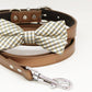 Champagne Plaid Dog Bow Tie, Copper Collar Leash, Handmade Gifts, Puppy Love , Wedding dog collar