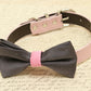 Charcoal Dog Bow Tie attached to collar, Pet wedding, Dog Lovers, wedding idea , Wedding dog collar