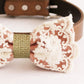 Copper lace burlap bow tie dog collar  girl collar, M to XXL Collar, Dog ring bearer ring bearer, Handmade adjustable collar , Wedding dog collar