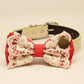 Coral dog bow tie collar, Lace, Live Laugh Love, Puppy Gift, Pet wedding accessory , Wedding dog collar