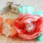 Floral Peonies Blush, Peach and Mint Floral Dog Collar Pet wedding , Wedding dog collar