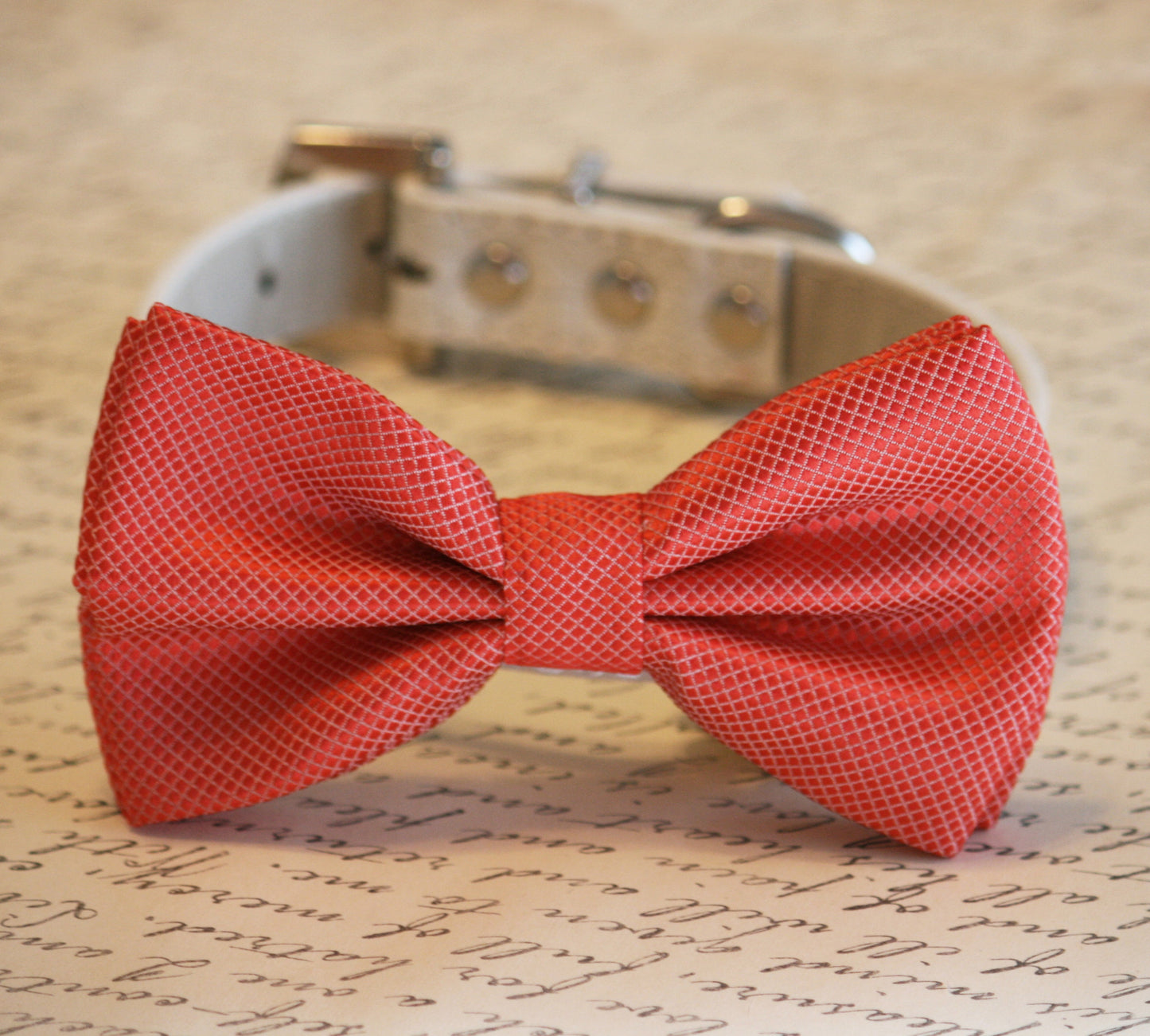 Coral Dog Bow Tie, Coral Wedding Dog Collar, Coral Pet wedding accessory, Wedding ideas , Wedding dog collar