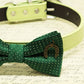 Dark Green with Dots Dog Bow tie collar, birthday gift, Pet wedding, Charm (Horseshoe Good Luck), Puppy Love , Wedding dog collar