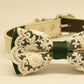 Green Lace dog bow tie collar, Dog collar, Lace, Pet gifts , Wedding dog collar