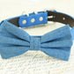 Denim dog Bow tie attached to collar, Wedding, Dog birthday, dog lovers , Wedding dog collar