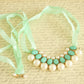 Mint green Pearl and Rhinestone Dog jewelry- Pet accessories , Wedding dog collar