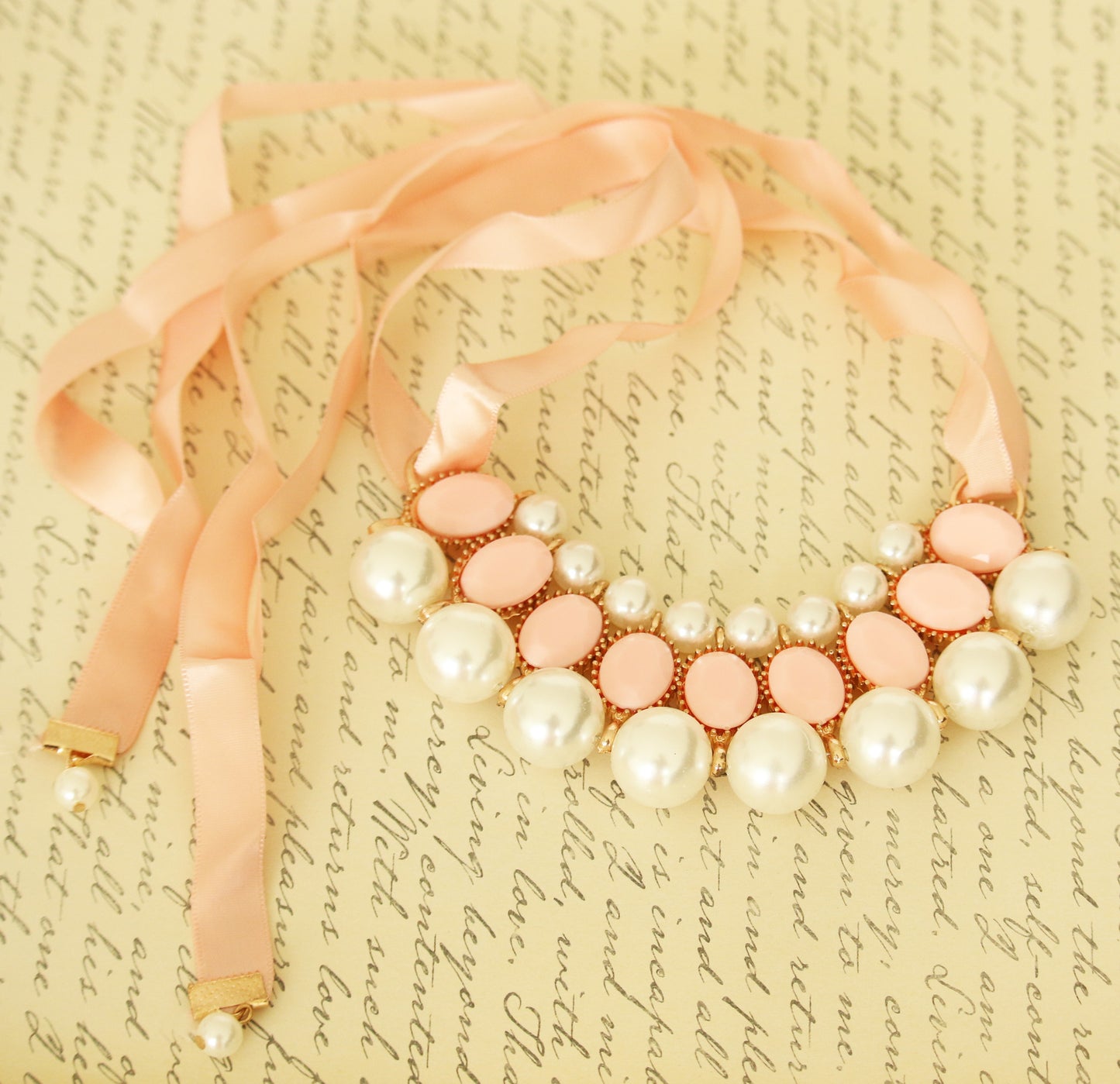 Pink Pearl and Rhinestone Dog jewelry- Pet accessories , Wedding dog collar