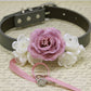 Dusty Pink Ring Bearer Dog Collar, Pet wedding Ring Bearer, Dusty Pink Flowers , Wedding dog collar