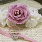 Dusty Pink Ring Bearer Dog Collar, Pet wedding Ring Bearer, Dusty Pink Flowers , Wedding dog collar