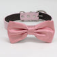 Dusty Rose bow tie collar XS to XXL collar and bow tie, adjustable, Puppy bow tie, handmade, Dog ring bearer ring bearer , Wedding dog collar