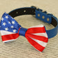 4th of July Dog bow tie attached to collar, 4th july wedding pet accessory. USA Flag , Wedding dog collar