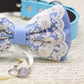 French Blue Lace Bow Tie Dog ring bearer collar, French blue Wedding , Wedding dog collar