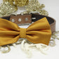 Gold Dog Bow Tie collar, dogs Gift, Pet Wedding, Puppy Love, Handmade , Wedding dog collar