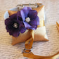 Gold and Purple Dog Ring Bearer, Pillow attach to Collar, Gold purple wedding , Wedding dog collar
