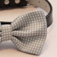 Polka dots Gray Dog bow tie attached to collar, Handmad Pet wedding accessory , Wedding dog collar