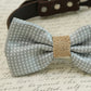 Gray Dog Bow tie attached to collar, Country Rustic wedding, dog lovers , Wedding dog collar