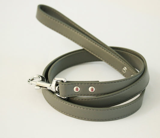 Pet Leash, Gray, Pet accessory, Gray Leather leash , Wedding dog collar