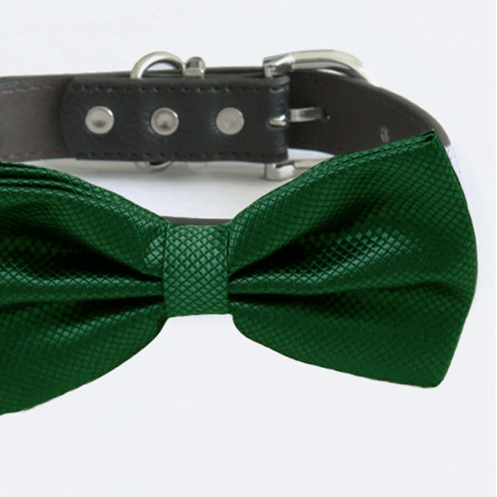 Jolly Green bow tie collar XS to XXL collar and bow tie, adjustable, Puppy bow tie, handmade, Dog ring bearer ring bearer , Wedding dog collar