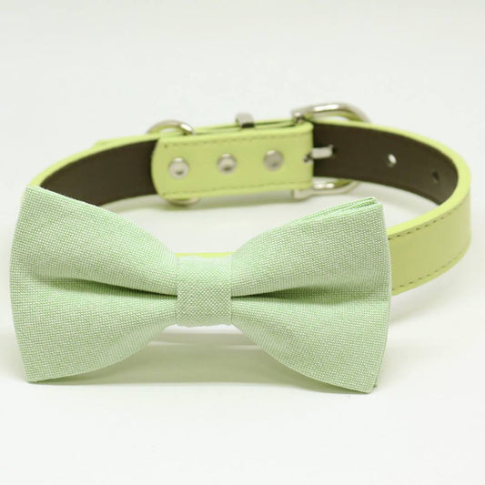 Green dog bow tie collar, Pet Wedding, birthday gift, Color of the year , Wedding dog collar
