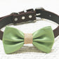 Green Burlap dog bow tie, wedding dog collar, Country, Rustic Wedding , Wedding dog collar