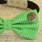 Green Dog Bow tie attached to collar, Pet wedding accessory, Green wedding , Wedding dog collar