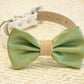 Green Dog Bow Tie Burlap Wedding, Country rustic wedding, Dog Lovers , Wedding dog collar