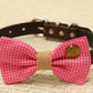 Hot Pink Dog Bow Tie attached to collar, pink wedding , Wedding dog collar