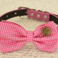 Hot Pink Dog Bow tie attached to collar, Dog gift, Pet accessory, Polka dots , Wedding dog collar
