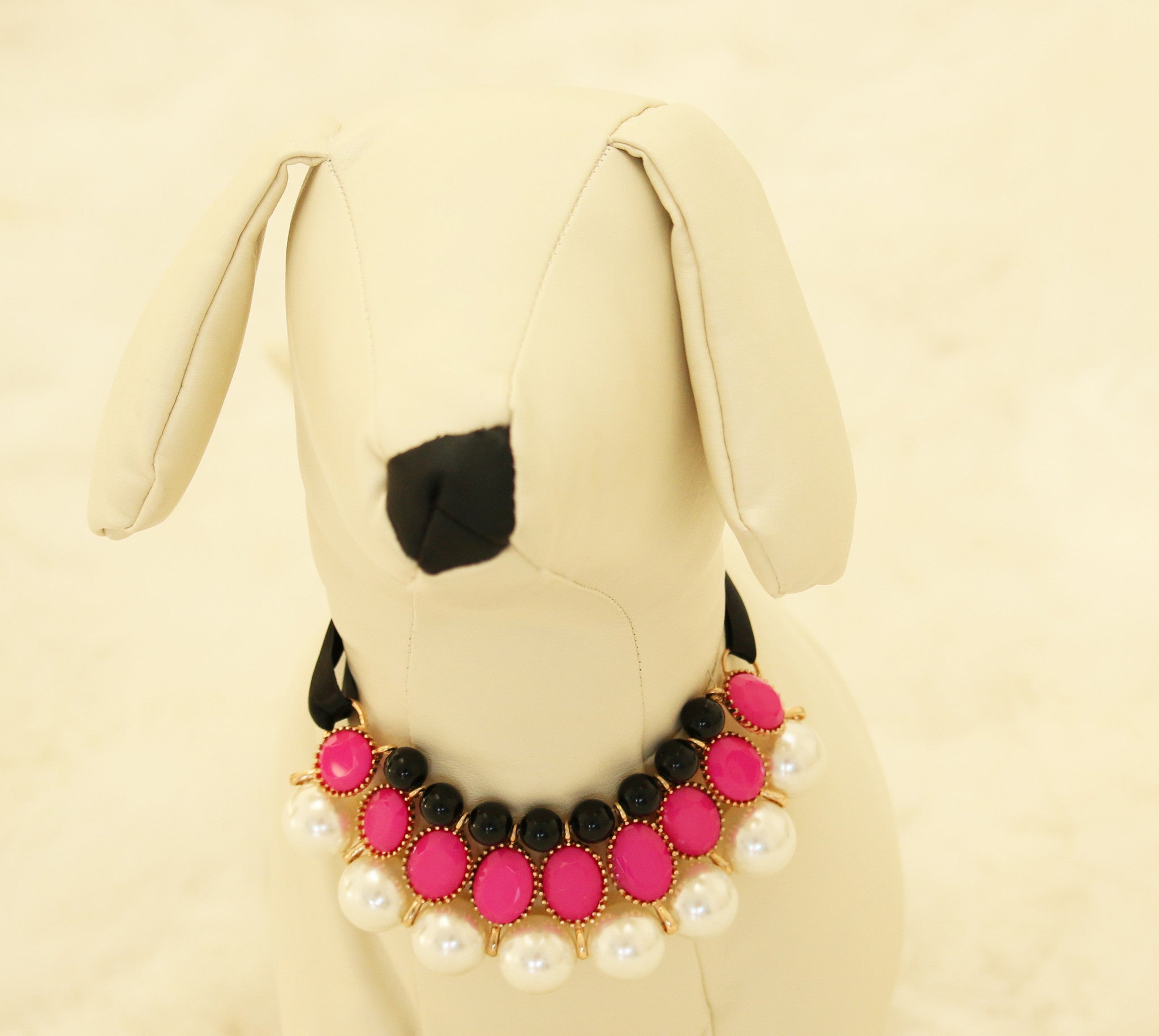 Beadie Babiez - The Beebs in Ivory ~ Pearl Dog Collar