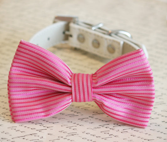 Hot Pink Dog Bow Tie, Pet Wedding, Pink wedding, Pink Lovers, Dog Birthday , Wedding dog collar