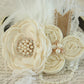 Rustic Ivory Floral wedding dog collar, Pet wedding accessory, Pearls, Rhinestone , Wedding dog collar