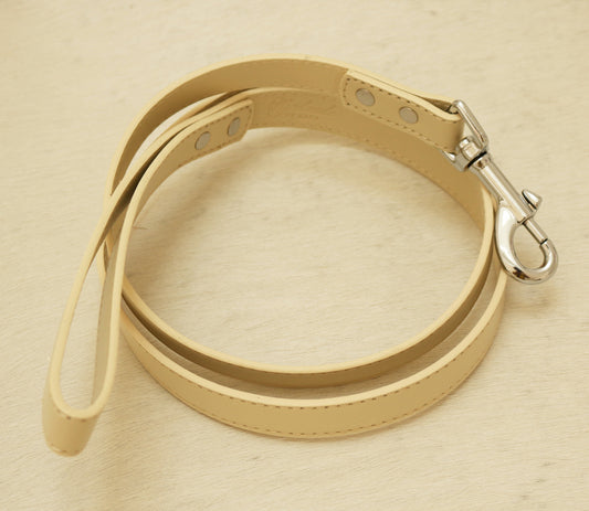 Ivory dog Leash, Pet accessory, Ivory Leather leash , Wedding dog collar