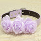 Lavender Floral Dog Collar, Wedding Pet Accessory, Rose Flowers with Pearls , Wedding dog collar