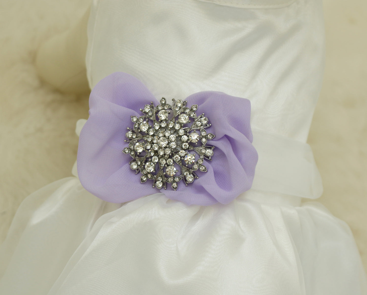 Lavender Dog Dress, Pet wedding accessory,dog clothing , Wedding dog collar