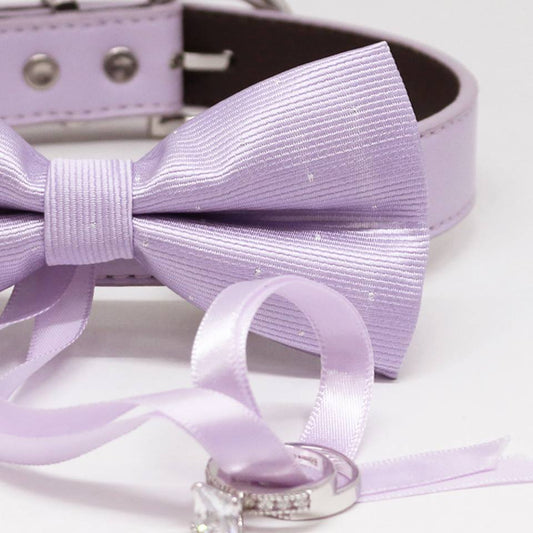 Lilac Dog Bow Tie ring bearer, Pet Wedding accessory, Marry Me, Proposal idea, Chic , Wedding dog collar