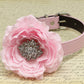 Light Pink Floral Dog Collar with Rhinestone, Wedding Pet accessory, Puppy Love, Peony , Wedding dog collar