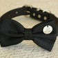 Black Dog Bow tie attached to collar, Dog birthday gift, Pet wedding accessory , Wedding dog collar