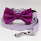 Magenta Bow tie Dog collar Lilac Leash, Handmade, Proposal, Pet wedding , Wedding dog collar