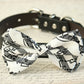 Black and white Dog Bow Tie collar, Pet accessory, Music Note , Wedding dog collar