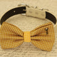 Mustard Dog Bow Tie attached to collar, Pet accessory, Charm, Dog birthday , Wedding dog collar